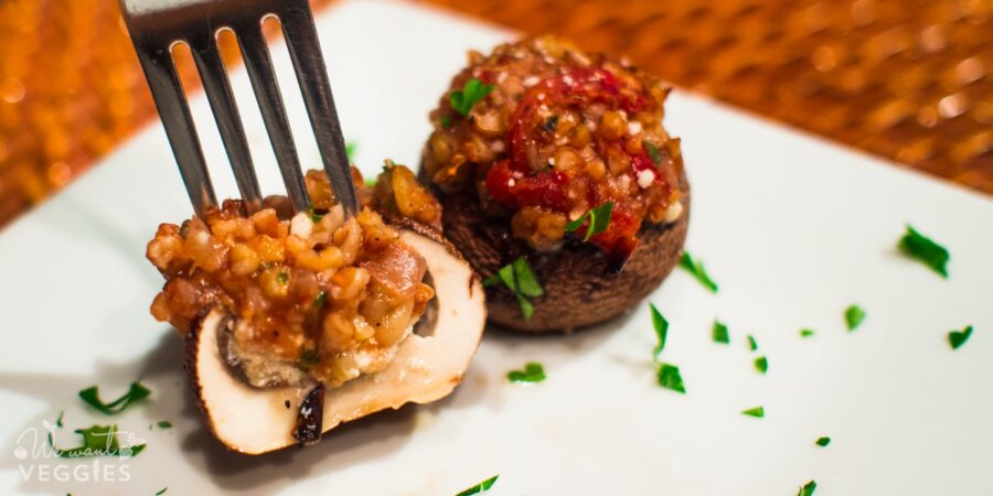 Stuffed Mushrooms With Freekeh