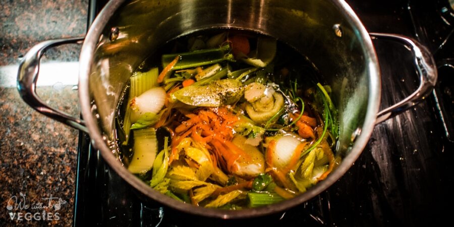 Vegetable Broth From Kitchen Scraps