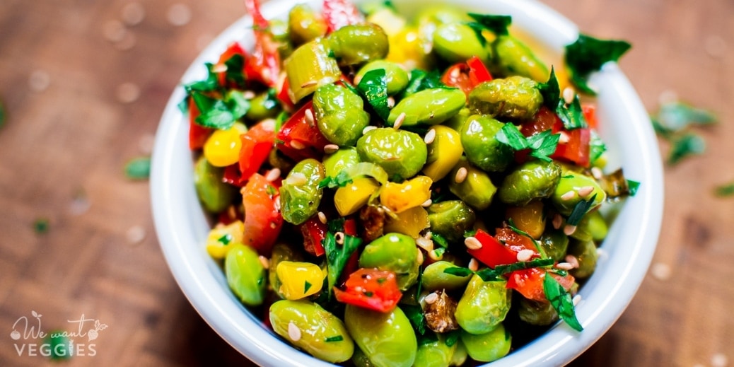 Roasted Edamame Salad: Crunch, Herbs &amp; Sesame - We Want Veggies