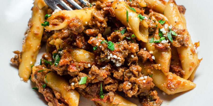 Crock Pot Vegan Ziti with Fork