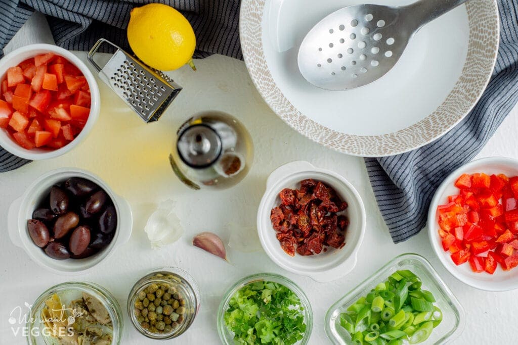 Ingredients for Vegetable Antipasto Salad