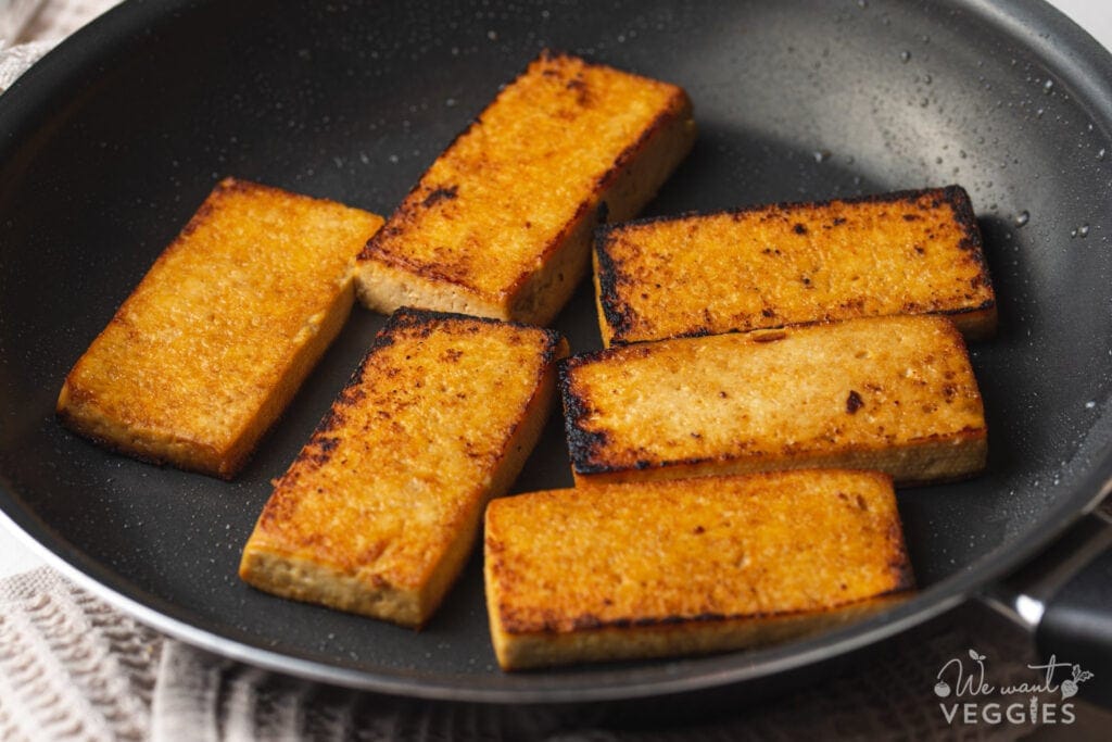 Tofu in a skillet