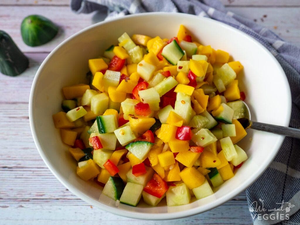 Mango Cucumber Salad  In Bowl