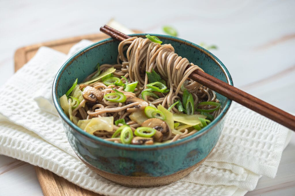 Mushroom soba bowl