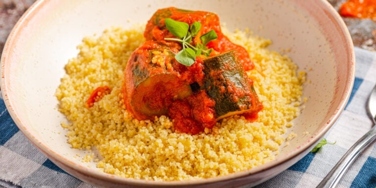 Couscous With Zucchini & Tomato Sauce
