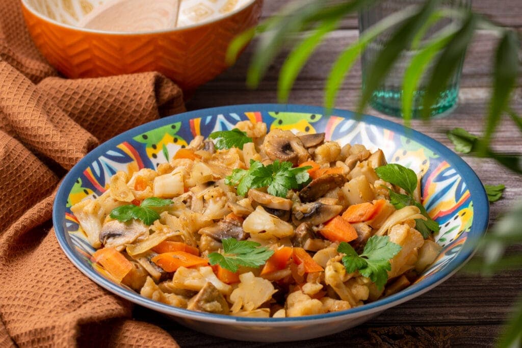 Cauliflower Stuffing in large serving bowl.