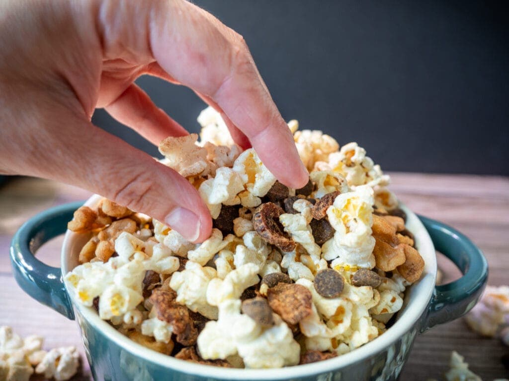 Grabbing popcorn