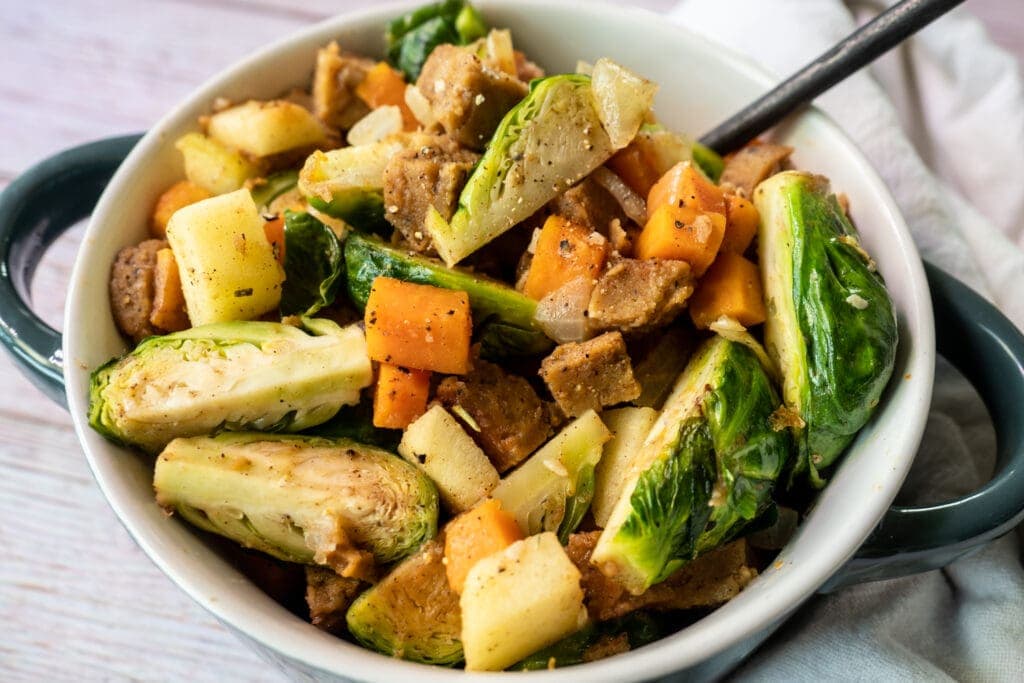 Sweet Potato Breakfast Hash In Bowl With Spoon