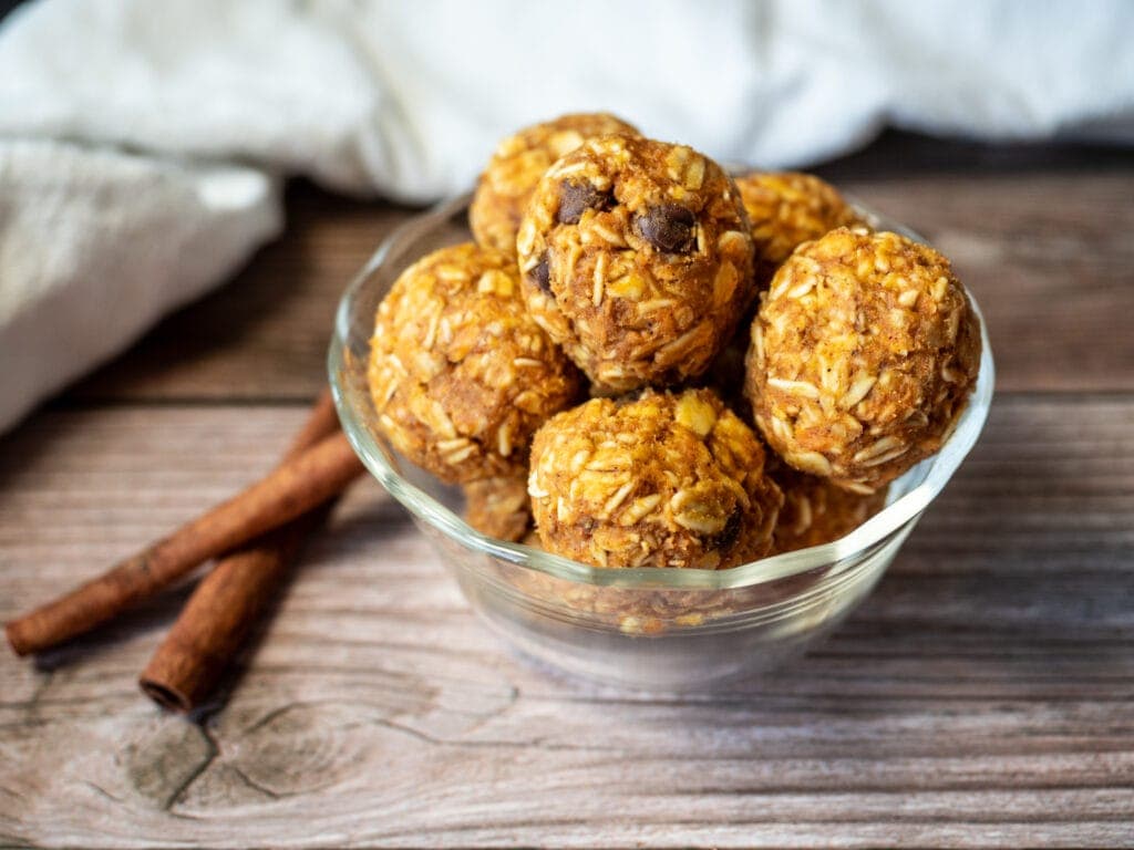 Pumpkin Spice Energy Bites In A Bowl