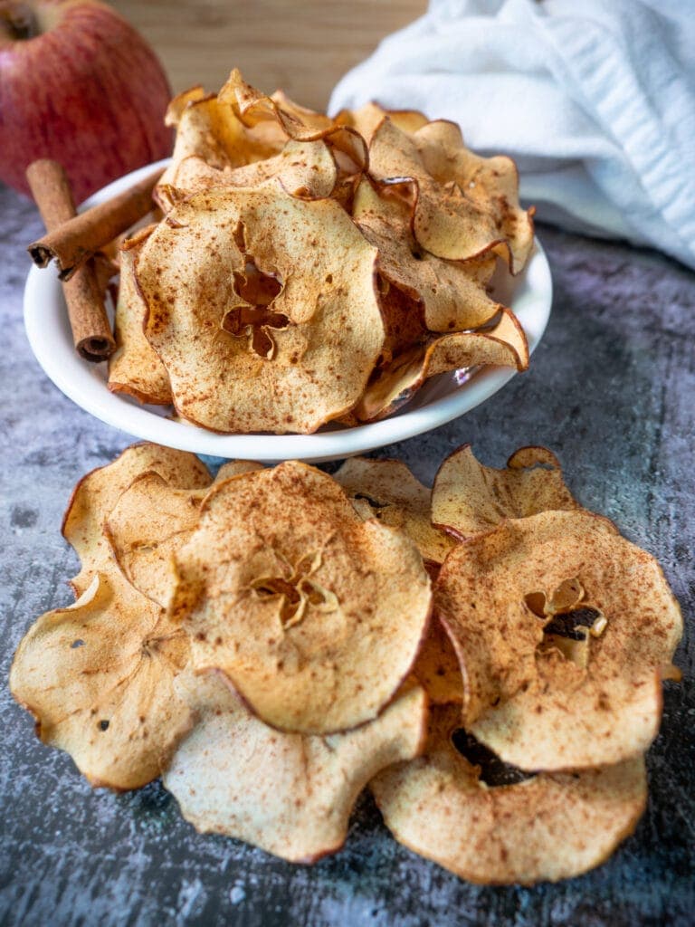 Bowl of apple chips