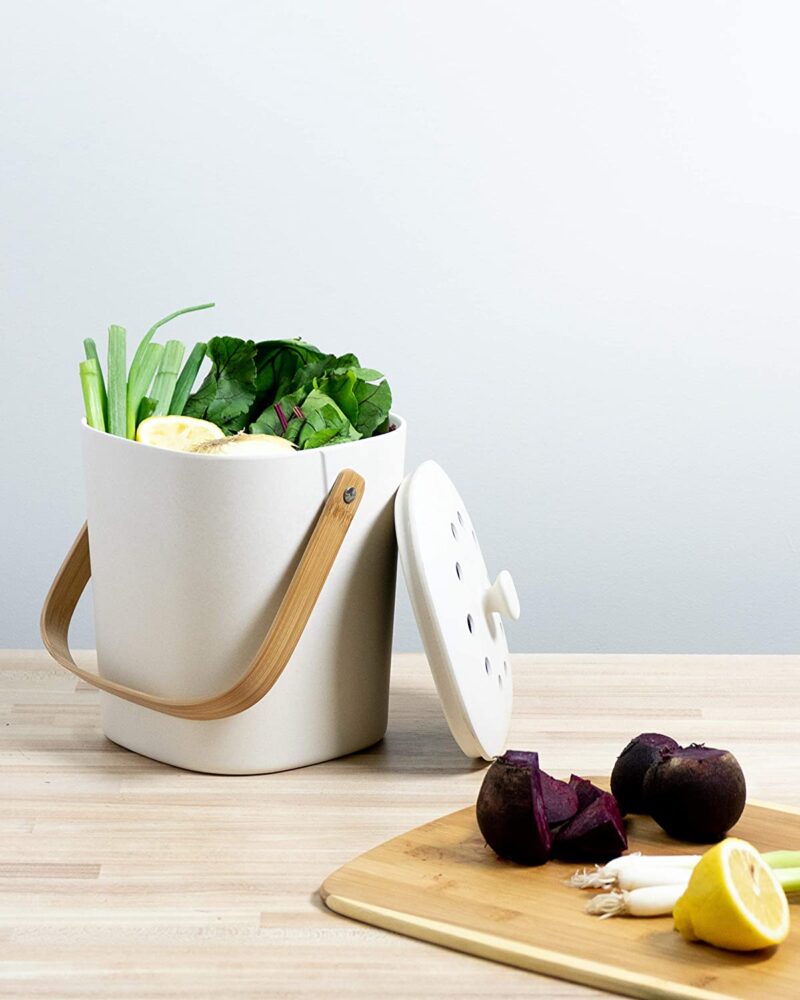 Bamboozle Kitchen Compost Bin On Counter