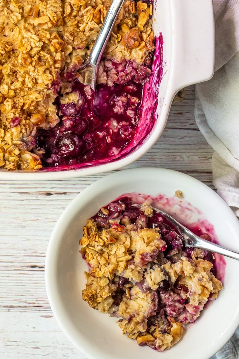 Serving Baked Blueberry Oatmeal
