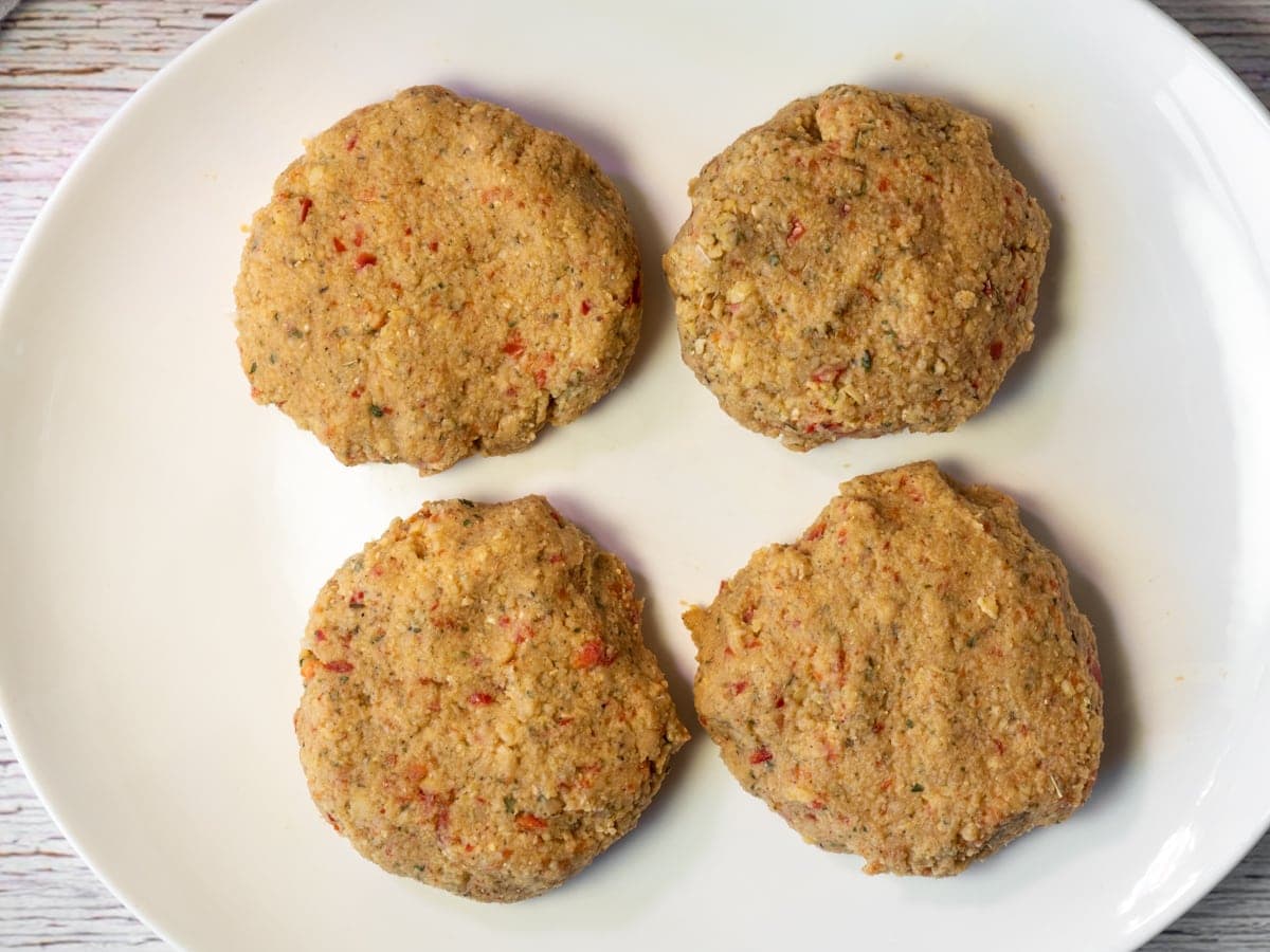 wet chickpea patties