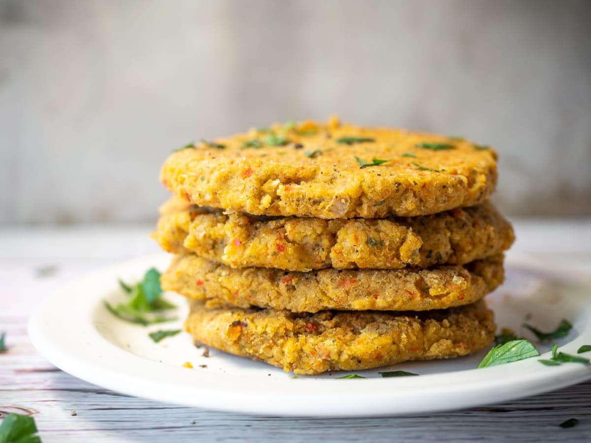 Chickpea Patties stacked