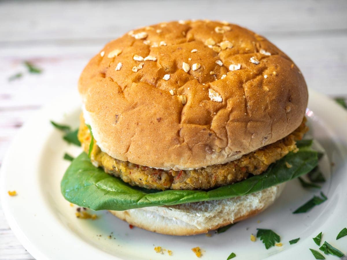 Chickpea patty on bun