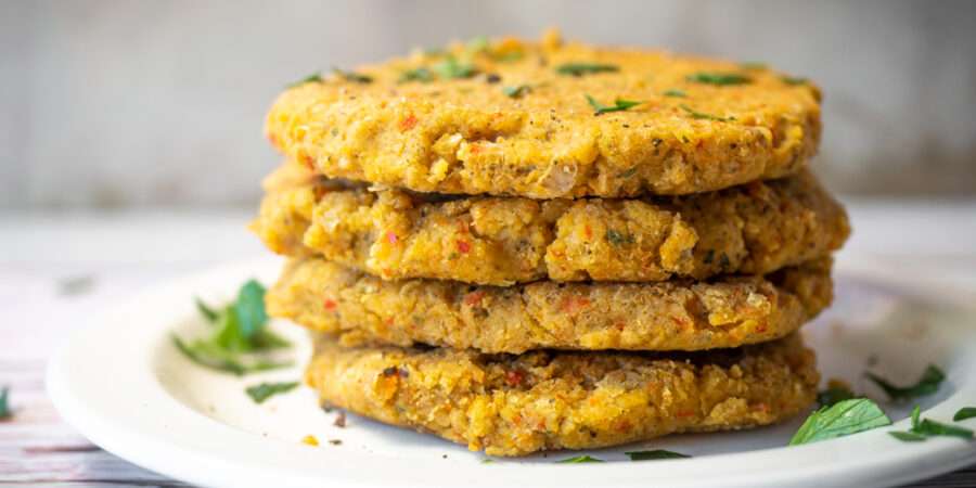 Chickpea Patties Stacked