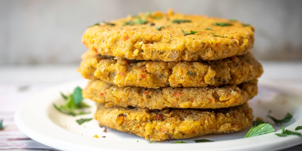 Chickpea Patties Stacked