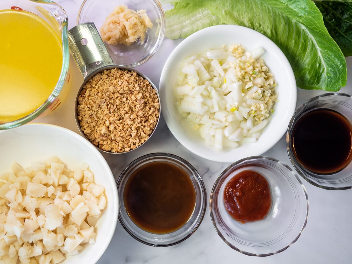 Ingredients for Vegan Lettuce Wraps
