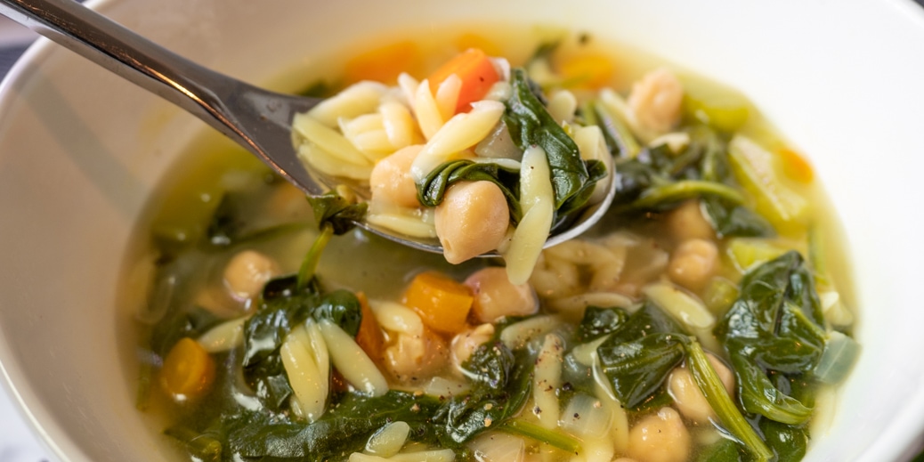 Lemon Chickpea Orzo Soup