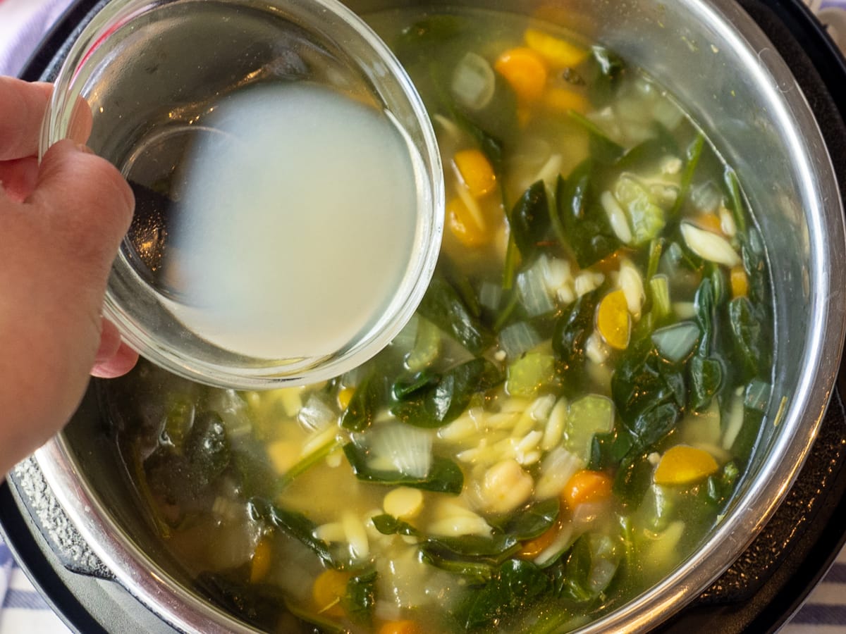 Adding lemon juice to soup