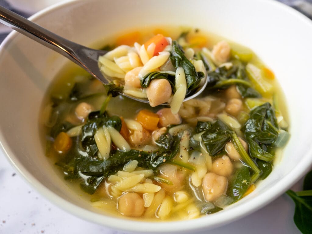 Lemon Chickpea Orzo Soup in the Instant Pot | We Want Veggies