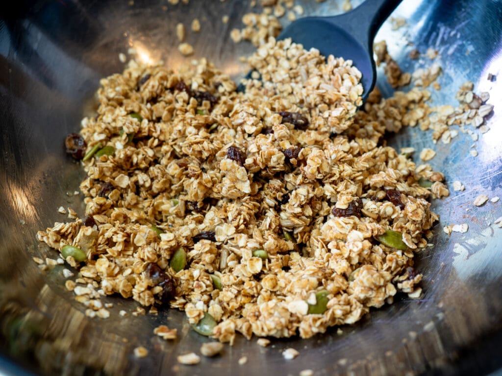 Mixed ingredients in bowl