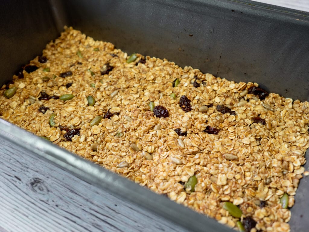 Granola in loaf pan